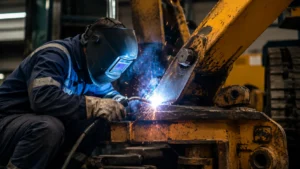 image of emergency welding repair on industrial equipment