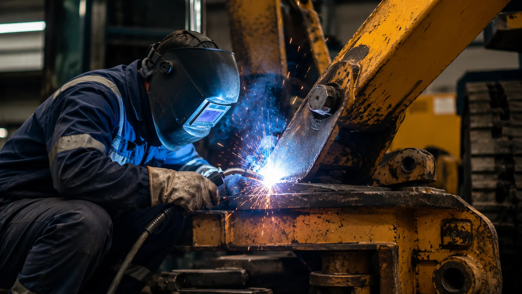 image of emergency welding repair on industrial equipment